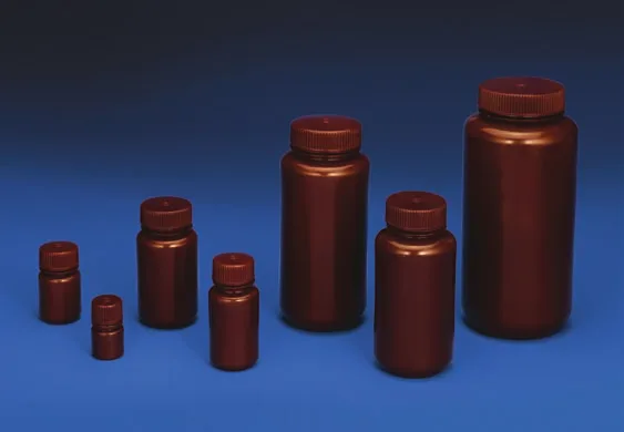 Reagent Bottles (Wide Mouth), HDPE, Amber