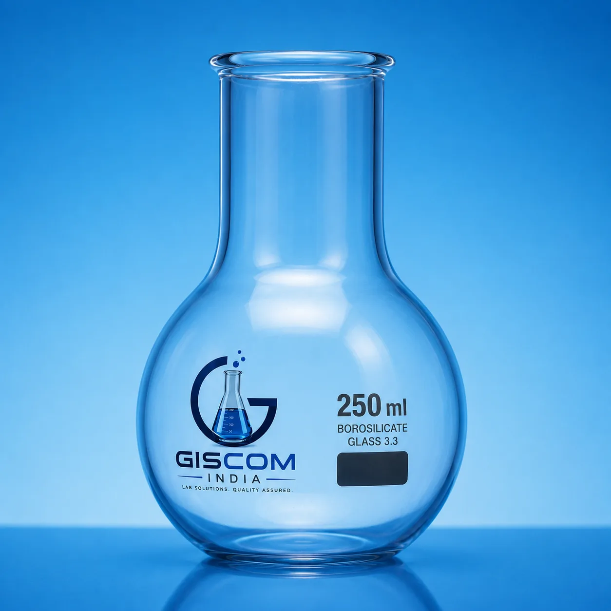 Flask, Flat Bottom Wide Neck
