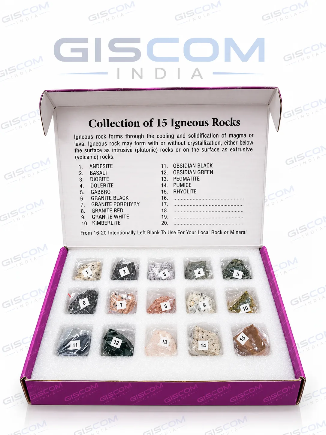 Collection of 15 Igneous Rocks